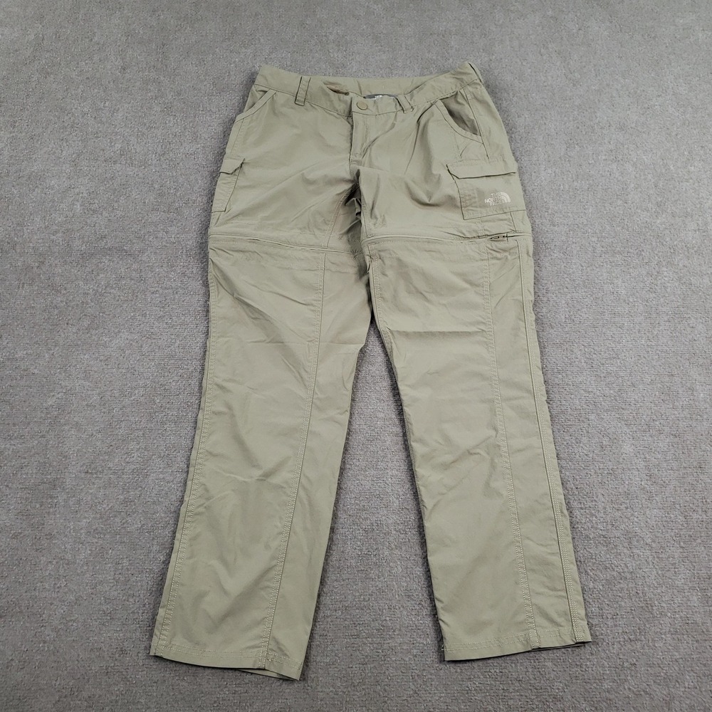 The North Face Convertible Pants Womens Size 8 Beige Cargo Pockets Stretch
